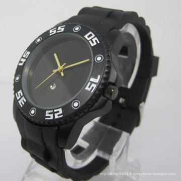 Montre en alliage de sangle de silicone (HLAL-1029)